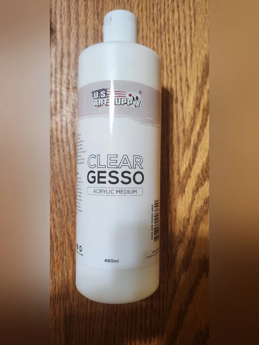 U.S. Art Supply Clear Gesso Primer for Oil & Acrylic Painting